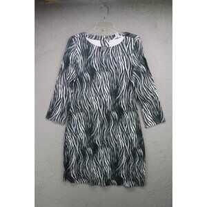 Tommy Bahama Long Sleeve Zebra Print Dress-Size S-Stretchy-Designer-Old Money